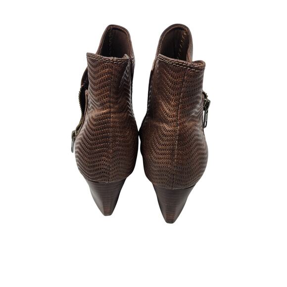 Baretraps Faux Leather Vegan Langley Ankle Boots Brown Side Zip Size 10 M - Picture 5 of 8